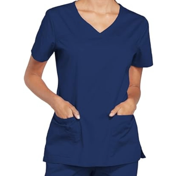 Cherokee Tops - Cherokee workwear core stretch scrub top, navy blue